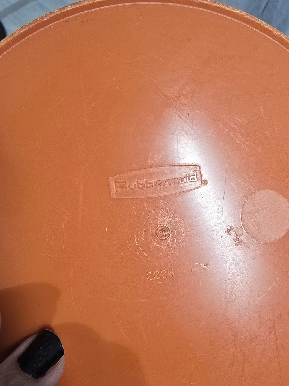 Vintage 70s  Orange Floral Plastic Storage Container